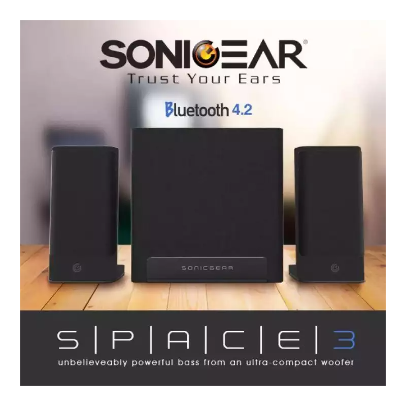 Buy SonicGear Speakers - Space3 - 2.1 Hi-Fi BT USB FM Speakers 40W in Cyprus, Nicosia, Limassol, Larnaka, Pafos