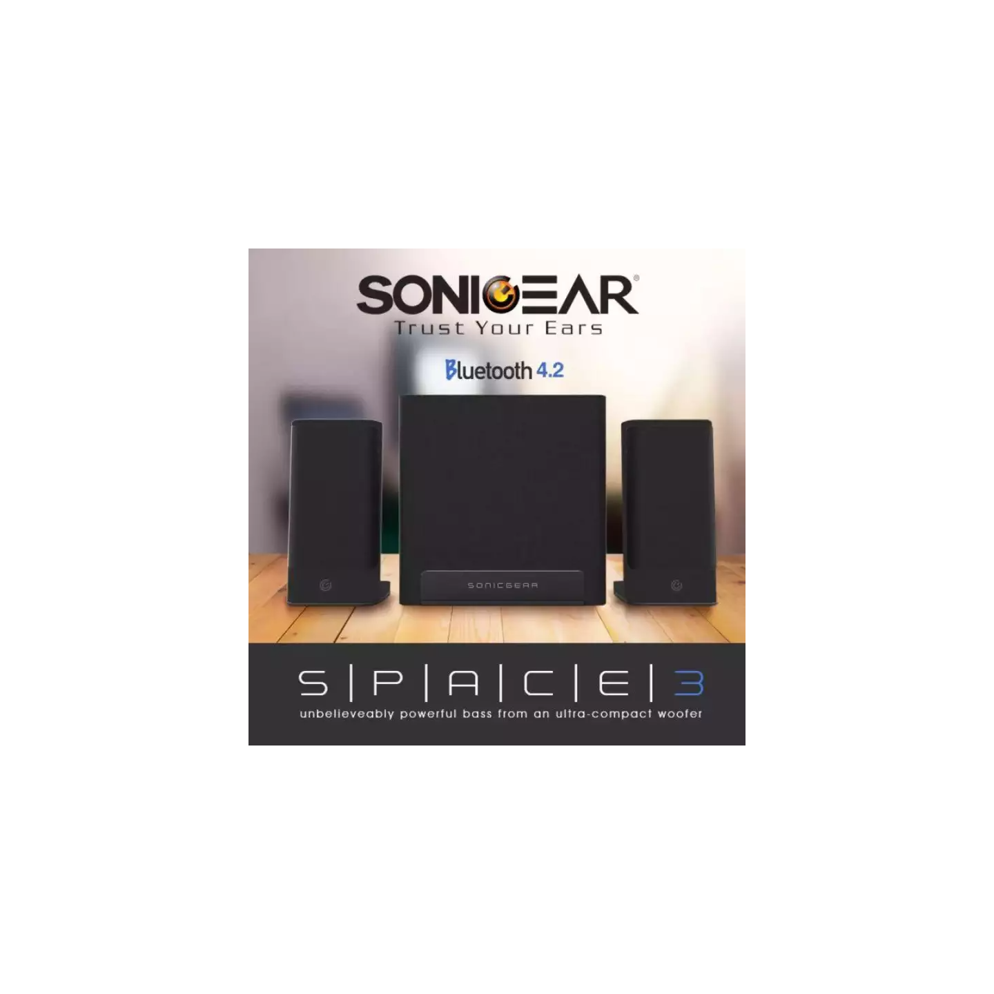 SonicGear Speakers - Space3 - 2.1 Hi-Fi BT USB FM Speakers 40W — Buy in Cyprus with Fast Delivery