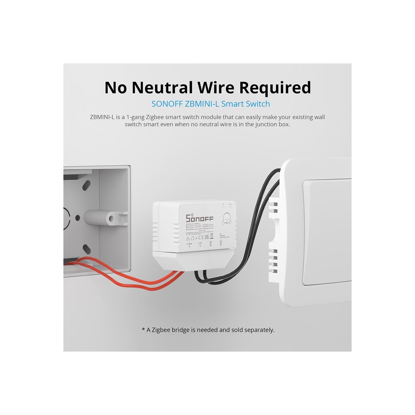 Sonoff Zigbee 3.0 Smart Switch - ZBMINI-L - Zigbee 3.0 — Buy in Cyprus with Fast Delivery