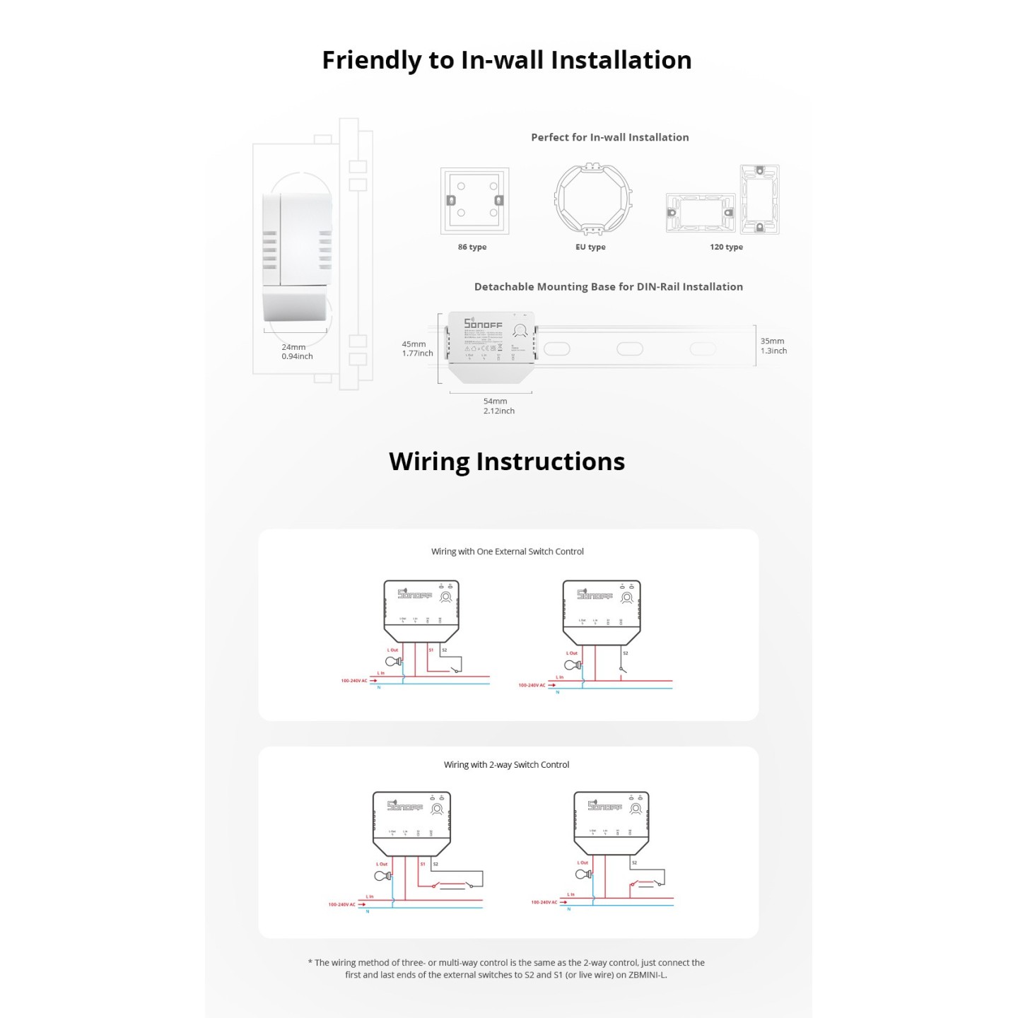 Sonoff Zigbee 3.0 Smart Switch - ZBMINI-L - Zigbee 3.0 — Buy in Cyprus with Fast Delivery