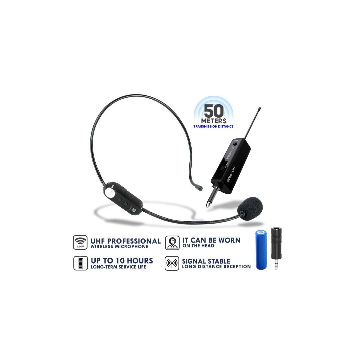 SonicGear Headset - WMH 100 UL - Wireless Headset Microphone — Buy in Cyprus with Fast Delivery