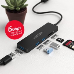 Unitek H1108A USB 3.1 Gen1 3-Port Hub + SD/microSD Reader — Armenius Store Cyprus