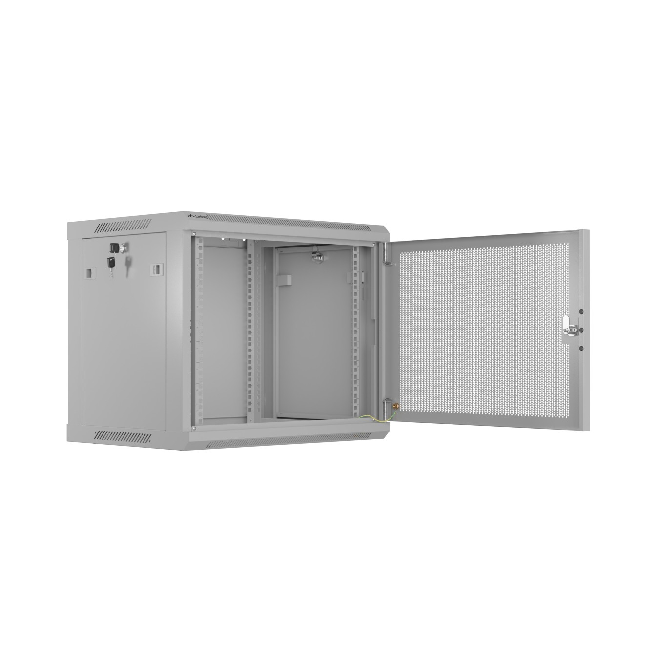 Lanberg Wall Rack 19'' with Perforated Door - 6U 45cm Grey FLAT PACKED — Buy in Cyprus with Fast Delivery