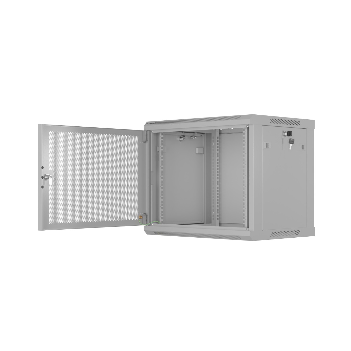 Lanberg Wall Rack 19'' with Perforated Door - 6U 45cm Grey FLAT PACKED — Buy in Cyprus with Fast Delivery