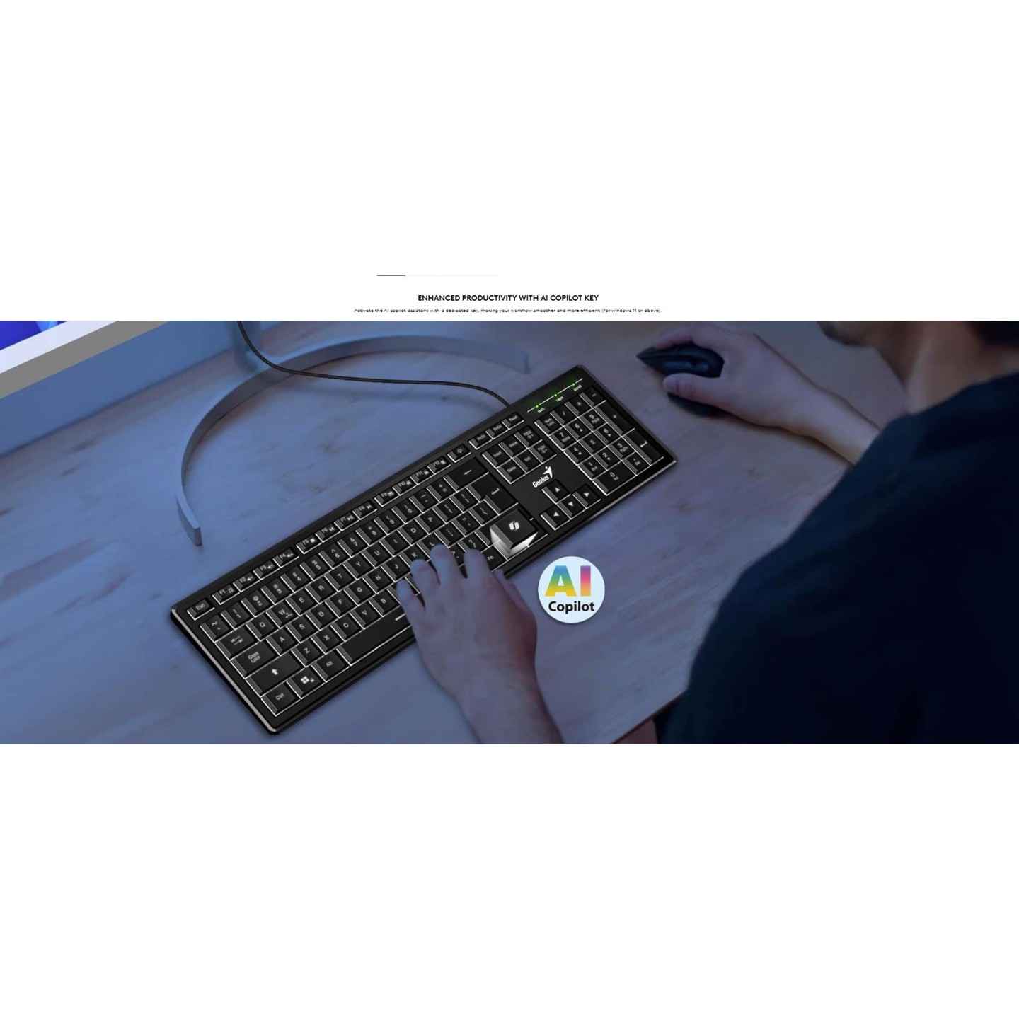Genius SlimStar 820 Wired Illuminated AI Keyboard English (Boxed) — Buy in Cyprus with Fast Delivery