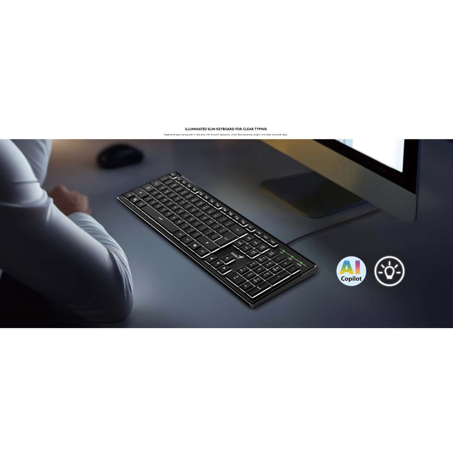 Genius SlimStar 820 Wired Illuminated AI Keyboard English (Boxed) — Buy in Cyprus with Fast Delivery