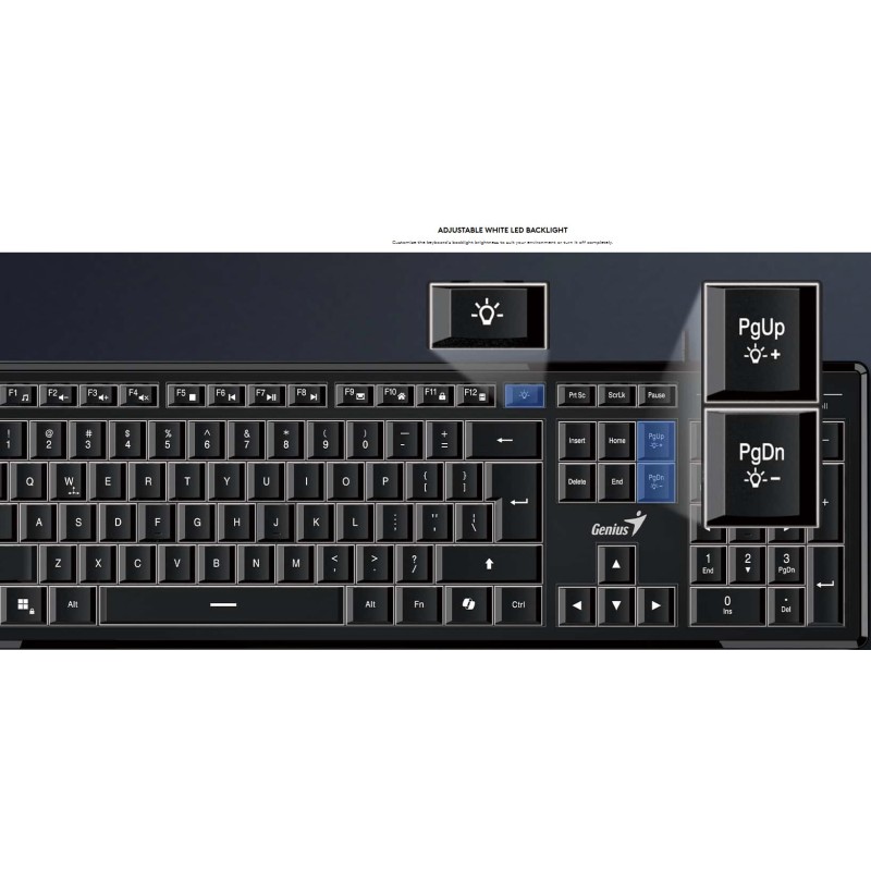 Buy Genius Keyboard - SlimStar 820 - Wired Illuminated AI Keyboard English in Cyprus, Nicosia, Limassol, Larnaka, Pafos