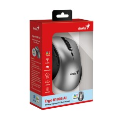 Genius Ergo 8100S AI Wireless Silent Ergonomic Mouse Silver (Boxed) — Buy in Cyprus with Fast Delivery