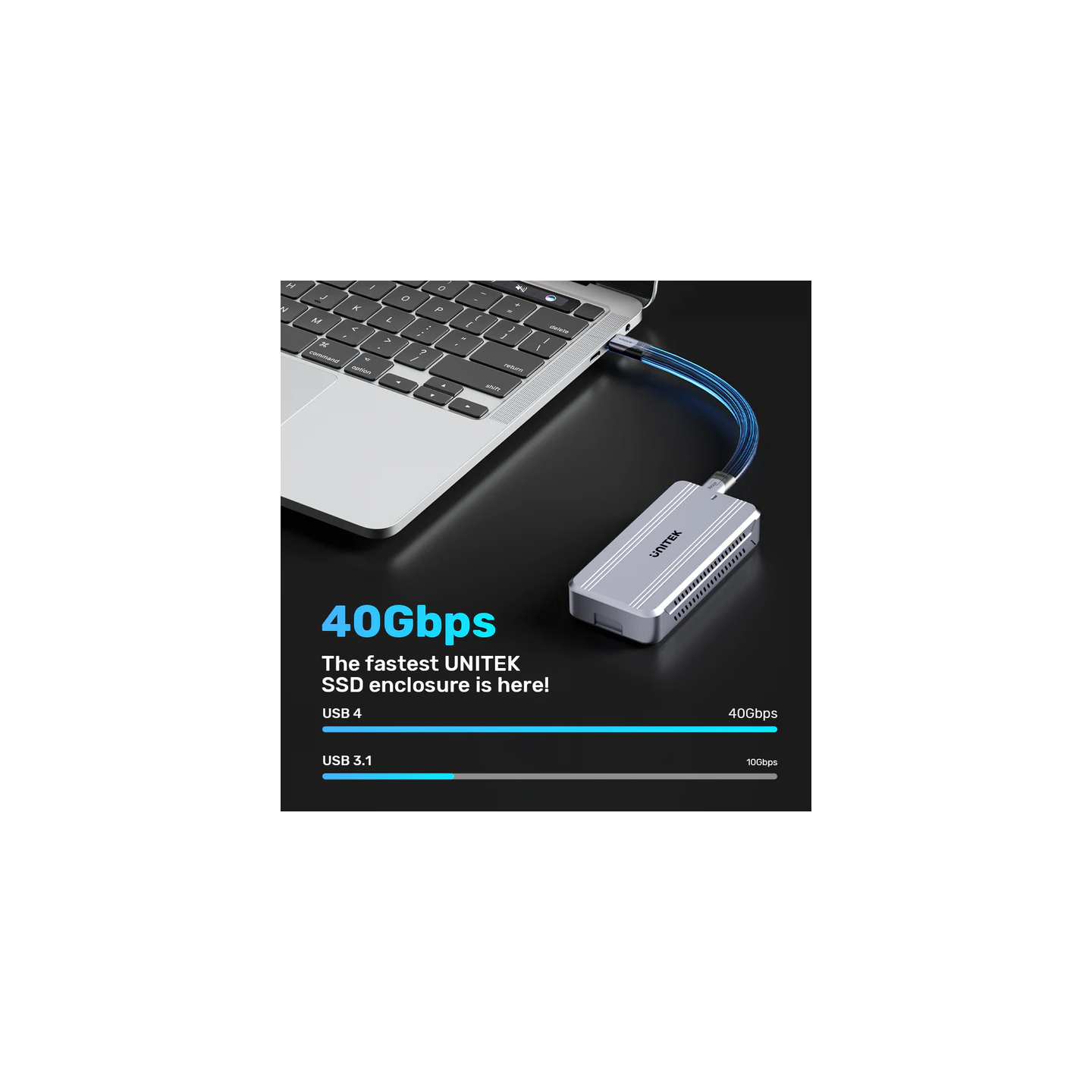 Unitek USB-C NVME PCIe Enclosure - S1242A - USB 4.0 40Gbps w Cooling Fan — Buy in Cyprus with Fast Delivery