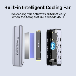 Buy Unitek USB-C NVME PCIe Enclosure - S1242A - USB 4.0 40Gbps w Cooling Fan in Cyprus, Nicosia, Limassol, Larnaka, Pafos