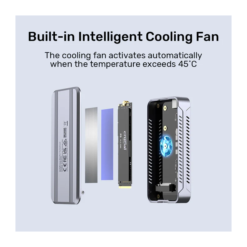 Buy Unitek USB-C NVME PCIe Enclosure - S1242A - USB 4.0 40Gbps w Cooling Fan in Cyprus, Nicosia, Limassol, Larnaka, Pafos