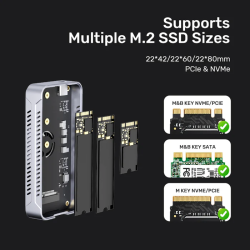 Buy Unitek USB-C NVME PCIe Enclosure - S1242A - USB 4.0 40Gbps w Cooling Fan in Cyprus, Nicosia, Limassol, Larnaka, Pafos