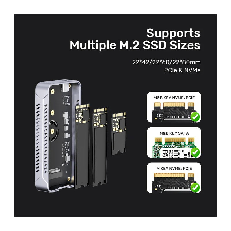 Buy Unitek USB-C NVME PCIe Enclosure - S1242A - USB 4.0 40Gbps w Cooling Fan in Cyprus, Nicosia, Limassol, Larnaka, Pafos