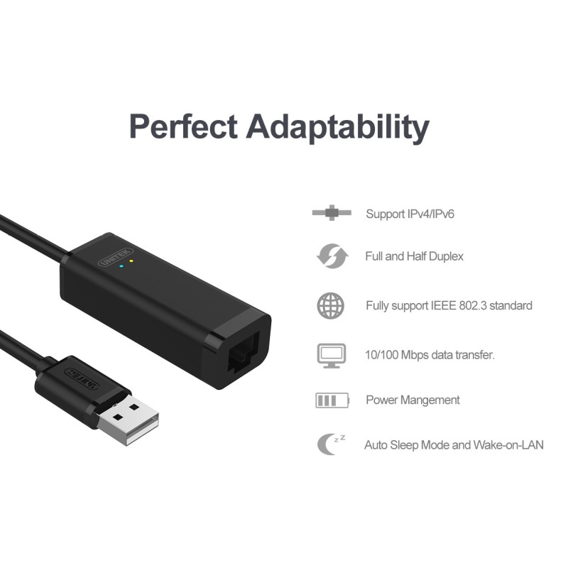 Buy Unitek USB2.0 Fast Ethernet Converter - Y-1468 - USB2.0 Fast Ethernet Converter in Cyprus, Nicosia, Limassol, Larnaka, Pafos