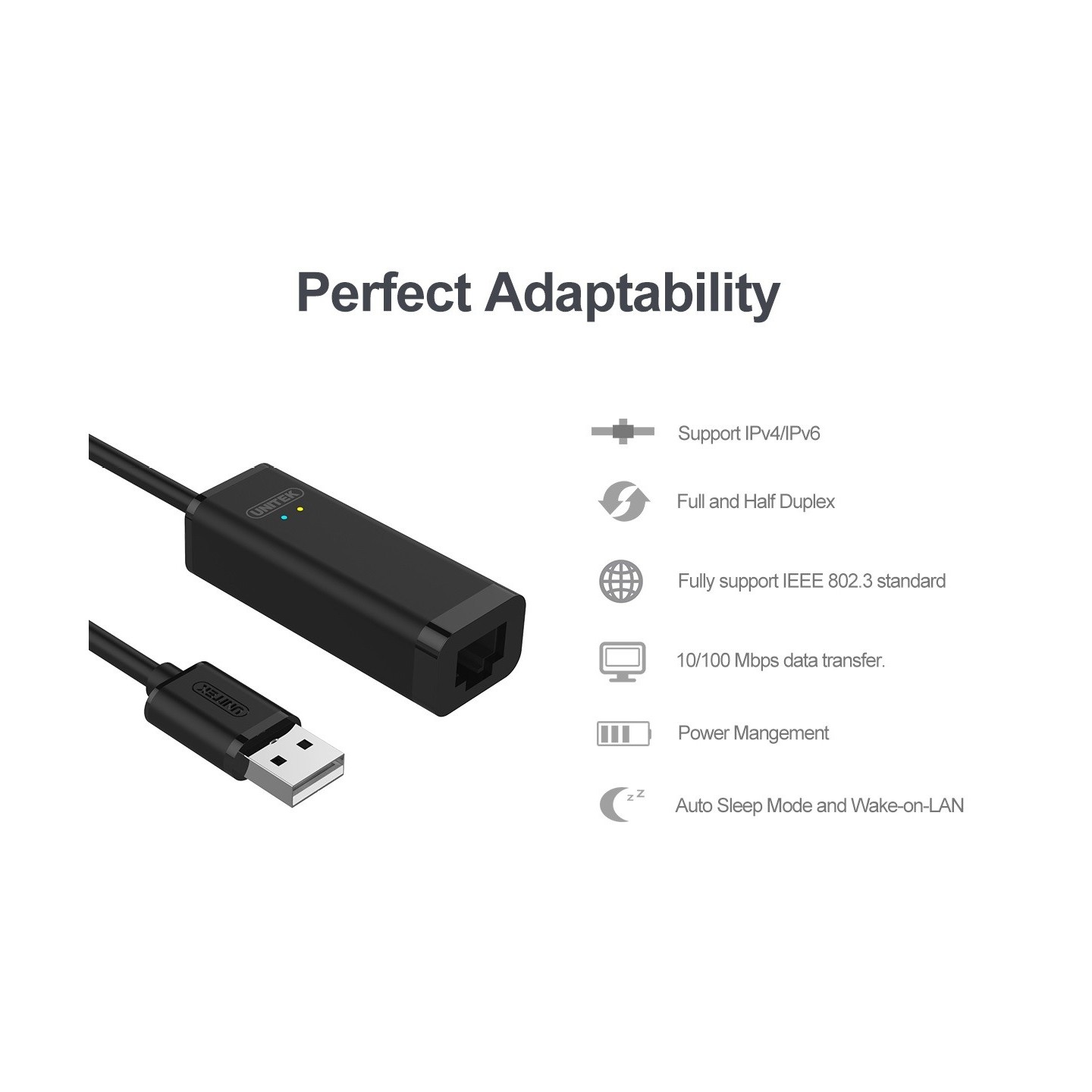 Unitek USB2.0 Fast Ethernet Converter - Y-1468 - USB2.0 Fast Ethernet Converter — Buy in Cyprus with Fast Delivery