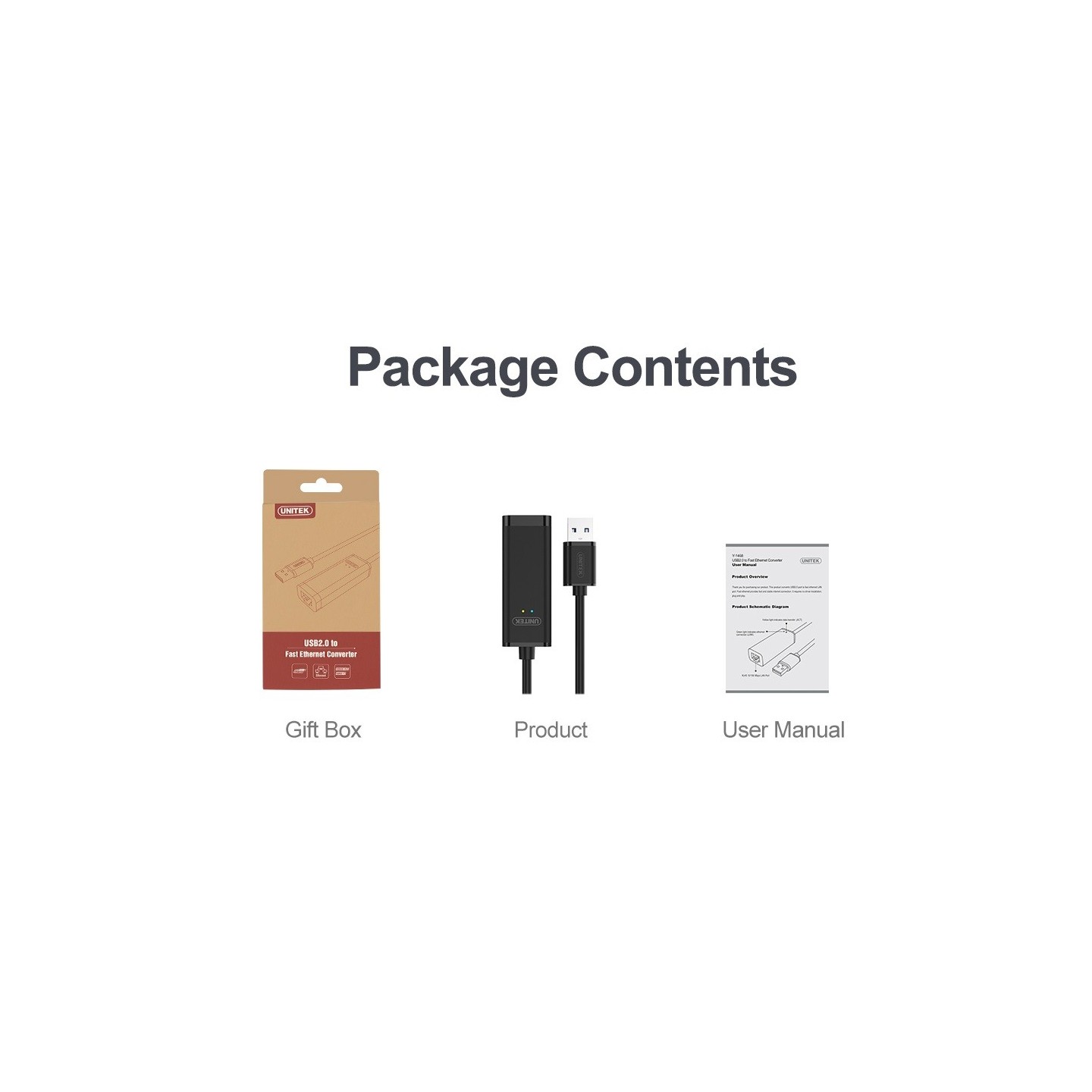 Unitek USB2.0 Fast Ethernet Converter - Y-1468 - USB2.0 Fast Ethernet Converter — Buy in Cyprus with Fast Delivery