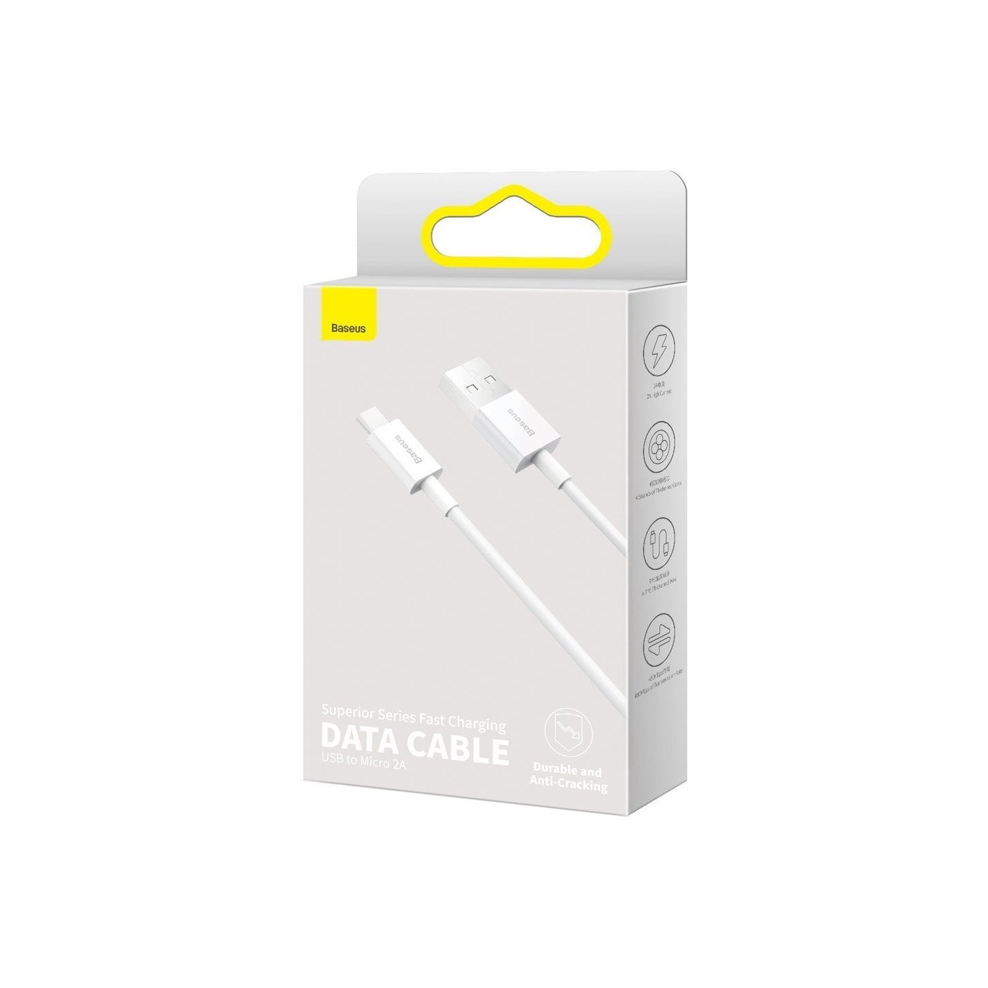 Baseus Superior Series USB-A to Micro-USB 2A 2m White (Boxed) — Buy in Cyprus with Fast Delivery