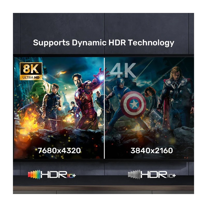 Buy Unitek HDMI Cable - C11086GY-1M - HDMI 2.1 Cable 8K60Hz CCS Economy 1.0m in Cyprus, Nicosia, Limassol, Larnaka, Pafos