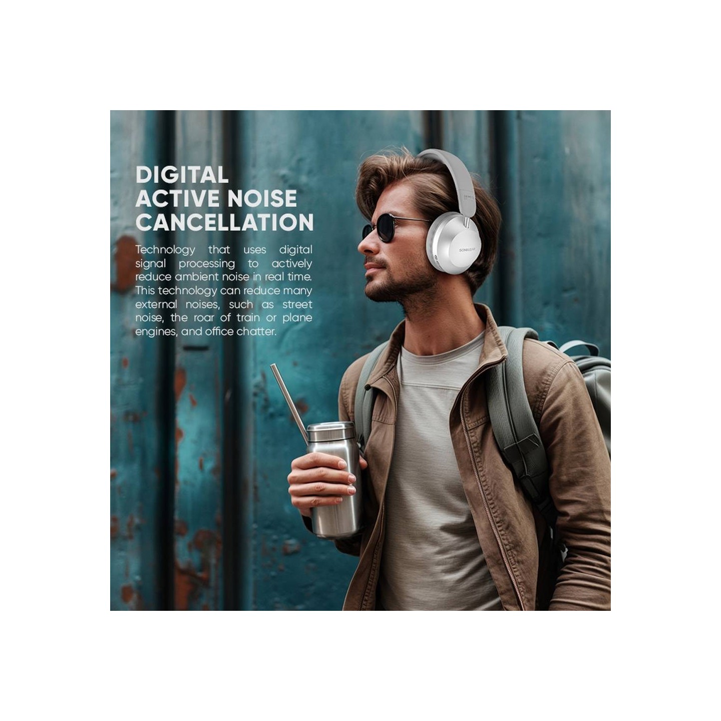 SonicGear Headphones Bluetooth AIRPHONE - DNC3000 - Champagne Gold — Buy in Cyprus with Fast Delivery