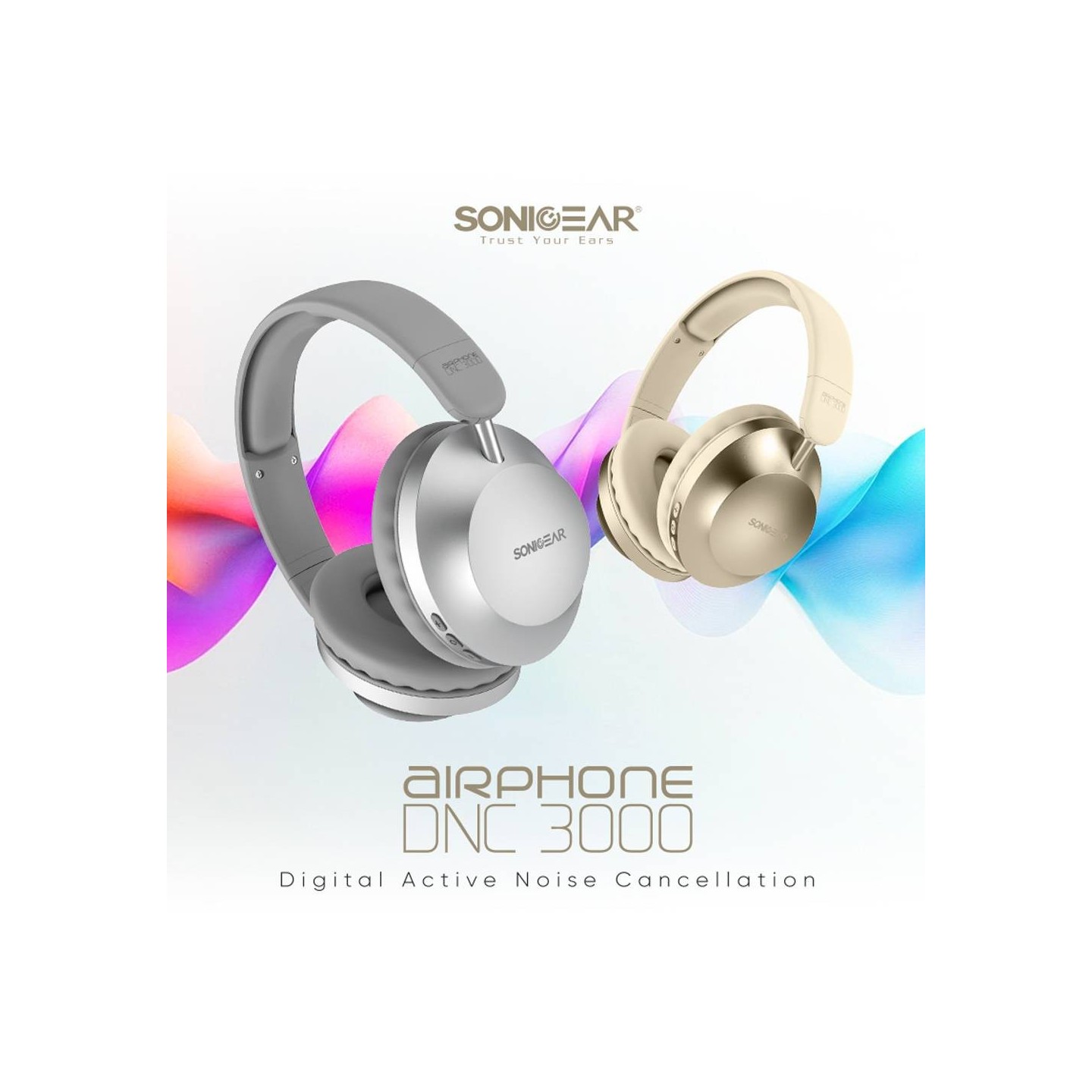 SonicGear Headphones Bluetooth AIRPHONE - DNC3000 - Champagne Gold — Buy in Cyprus with Fast Delivery