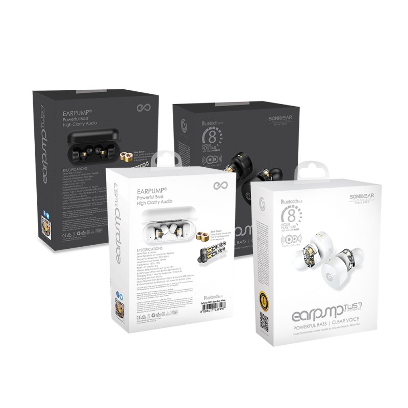 Buy SonicGear HYPERBASS Earphones - TWS 7 - Dual Driver, Sweatproof, Black in Cyprus, Nicosia, Limassol, Larnaka, Pafos