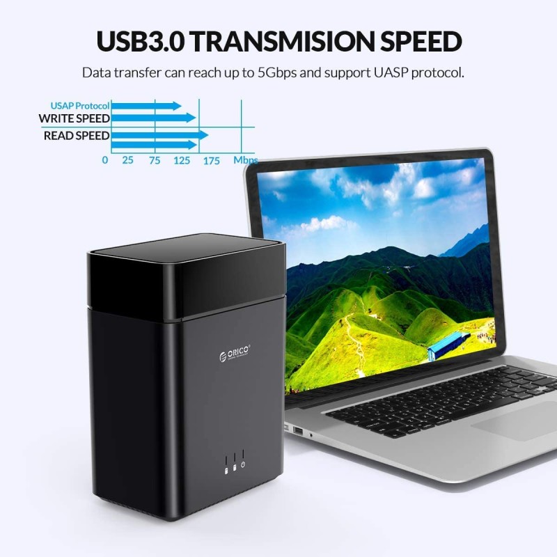 Buy Orico HDE USB3.0 2Bay 3.5'' HDD Enclosure - DS200U3 - Orico HDE USB3.0 2Bay ... in Cyprus, Nicosia, Limassol, Larnaka, Pafos