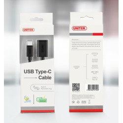 Buy Unitek USB3.1 USB-C Male to USB-A Female Extension Cable - Y-C476BK - 20cm in Cyprus, Nicosia, Limassol, Larnaka, Pafos