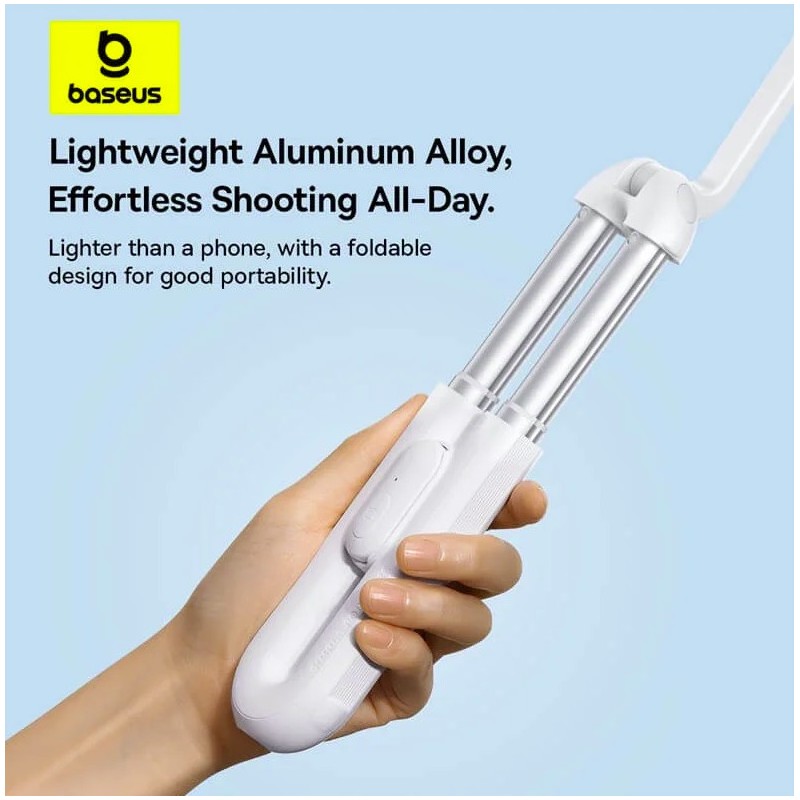 Buy Baseus TechShot Series Aluminium Selfie Stick - Extendable up to 61cm - White in Cyprus, Nicosia, Limassol, Larnaka, Pafos