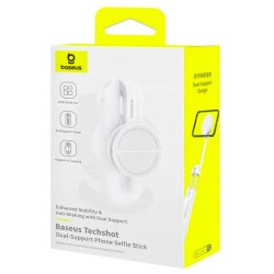 Buy Baseus TechShot Series Aluminium Selfie Stick - Extendable up to 61cm - White in Cyprus, Nicosia, Limassol, Larnaka, Pafos