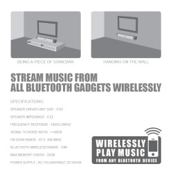 Buy SonicGear Soundbar for TV PC - SONICBAR 3000 - 40W RMS Bluetooth, SD Card & FM in Cyprus, Nicosia, Limassol, Larnaka, Pafos