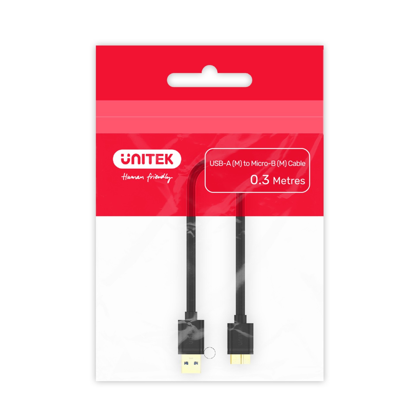 Unitek USB-A 3.0 to Micro-B Cable - 0.3m, for external HDD — Buy in Cyprus with Fast Delivery