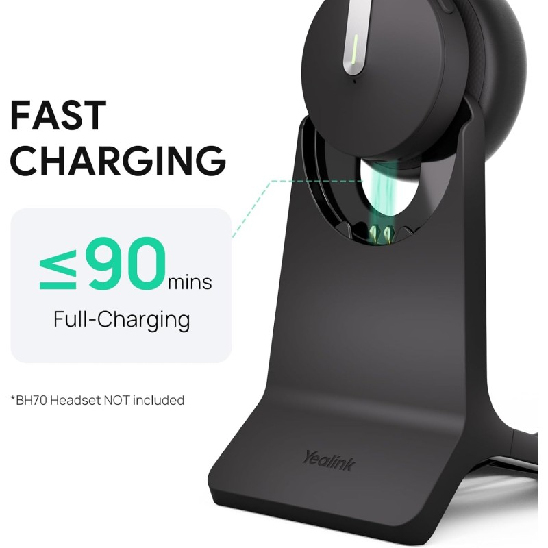 Buy Yealink Headset Charging Stand - BHC70 - for BH70 WH64 with USB Connection in Cyprus, Nicosia, Limassol, Larnaka, Pafos
