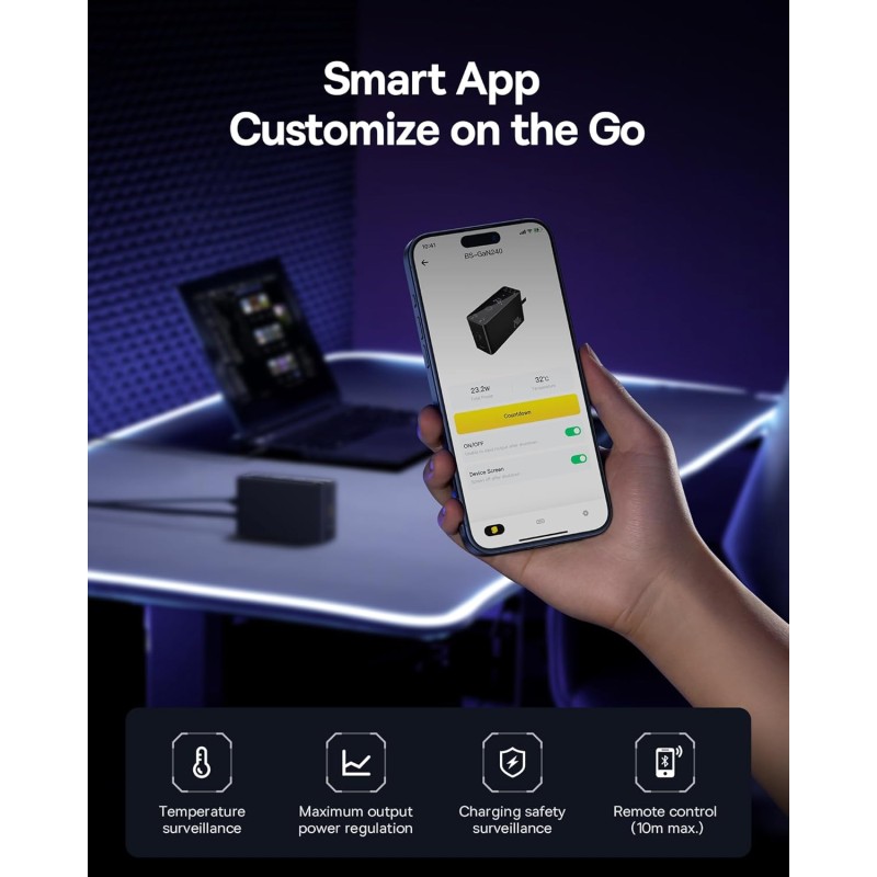 Buy Baseus Desktop Charger 240W 3C+U+DC Touch Display & App Control incl 240W Ch... in Cyprus, Nicosia, Limassol, Larnaka, Pafos