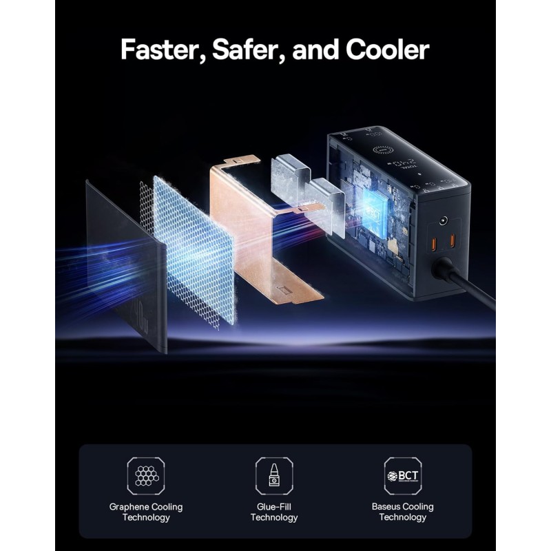 Buy Baseus Desktop Charger 240W 3C+U+DC Touch Display & App Control incl 240W Ch... in Cyprus, Nicosia, Limassol, Larnaka, Pafos