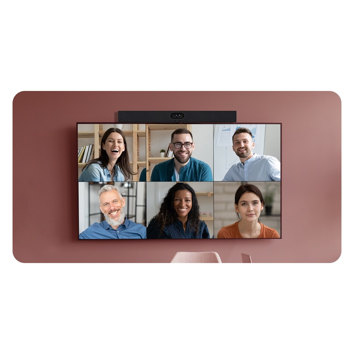 Yealink Video Conferecing Bar USB with Dual-Eye 4K Camera, 8 Microphones, Dual Speakers & AI Features - SmartVision40