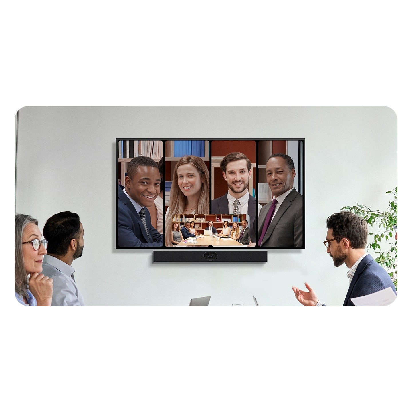 Yealink Video Conferecing Bar USB with Dual-Eye 4K Camera, 8 Microphones, Dual Speakers & AI Features - SmartVision40