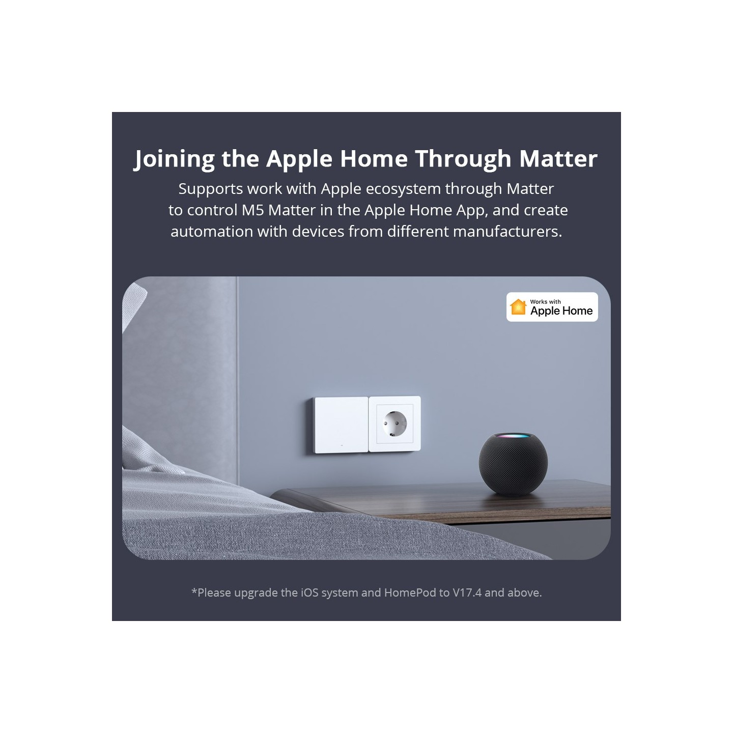 Sonoff Matter WiFi Smart Wall Mechanical Switch 1-Button White - M5 - Matter WiFi Smart Wall Mechanical Switch 1-Button White