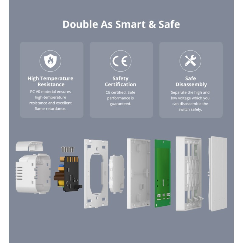 Buy Sonoff Matter WiFi Smart Wall Mechanical Switch 1-Button White - M5 - Matter... in Cyprus, Nicosia, Limassol, Larnaka, Pafos