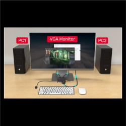 Unitek VGA KVM Switch - U-8709ABK - 2In1Out, 3-Port USB2.0 Hub — Buy in Cyprus with Fast Delivery