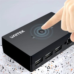 Unitek VGA KVM Switch - U-8709ABK - 2In1Out, 3-Port USB2.0 Hub — Buy in Cyprus with Fast Delivery