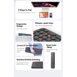 Baseus K01B Wireless Tri-Mode Keyboard Frosted Gray - 105 Keys (Boxed) — Buy in Cyprus with Fast Delivery