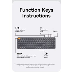 Buy Baseus Wireless Tri-Mode Keyboard Frosted Gray - K01B - Wireless Tri-Mode Ke... in Cyprus, Nicosia, Limassol, Larnaka, Pafos