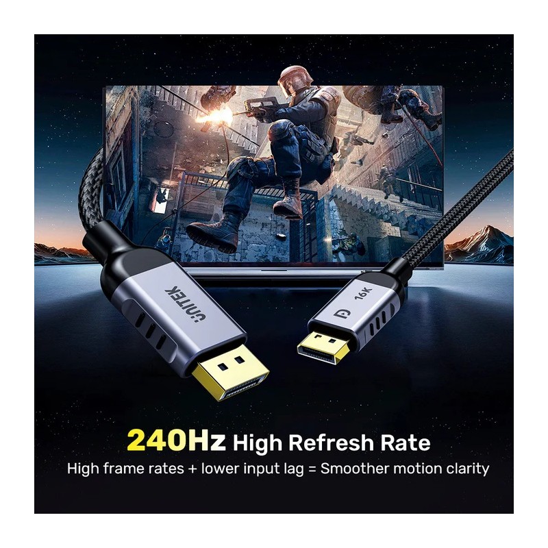 Buy Unitek DisplayPort 2.1 Cable - C1626GY-1.5M - 8K 120Hz 1.5m in Cyprus, Nicosia, Limassol, Larnaka, Pafos