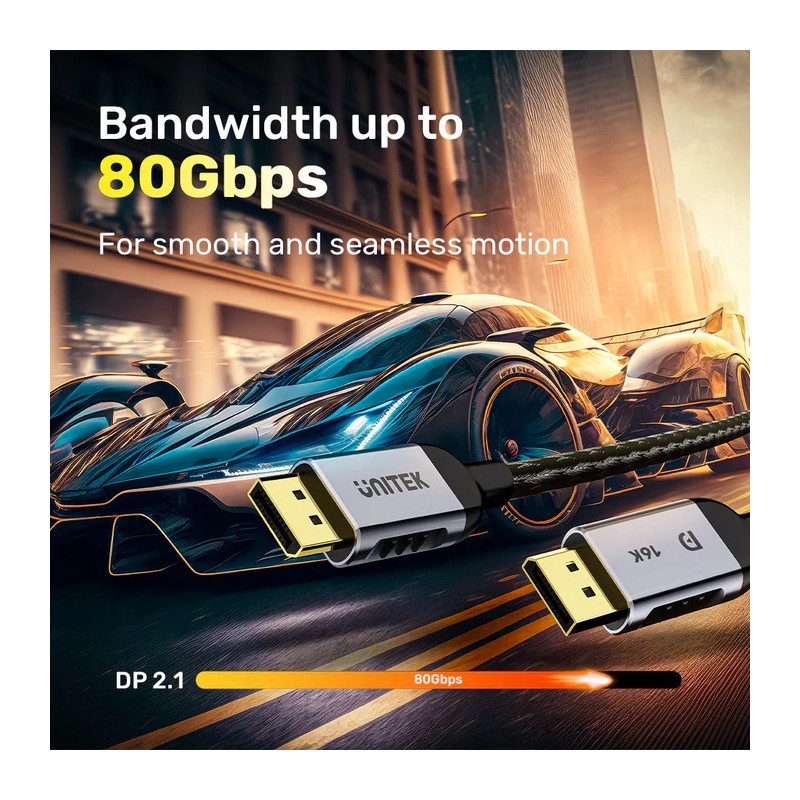 Buy Unitek DisplayPort 2.1 Cable - C1626GY-1.5M - 8K 120Hz 1.5m in Cyprus, Nicosia, Limassol, Larnaka, Pafos