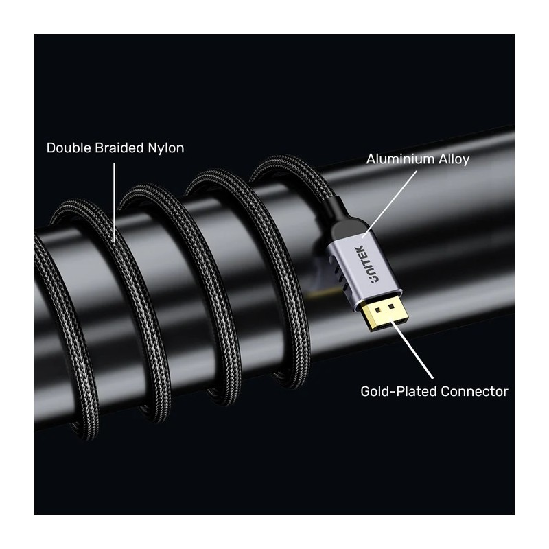 Buy Unitek DisplayPort 2.1 Cable - C1626GY-1.5M - 8K 120Hz 1.5m in Cyprus, Nicosia, Limassol, Larnaka, Pafos