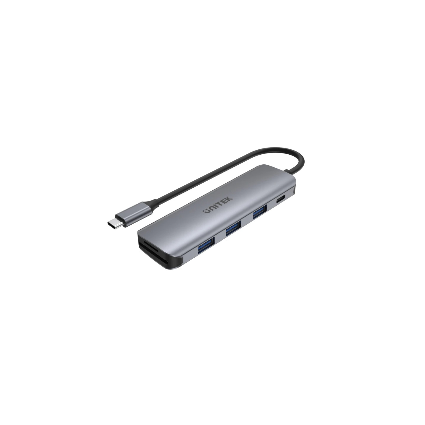 Unitek H1107C USB-C Hub 3x USB 5Gbps + SD/MicroSD + 100W PD | Space Grey — Armenius Store Cyprus