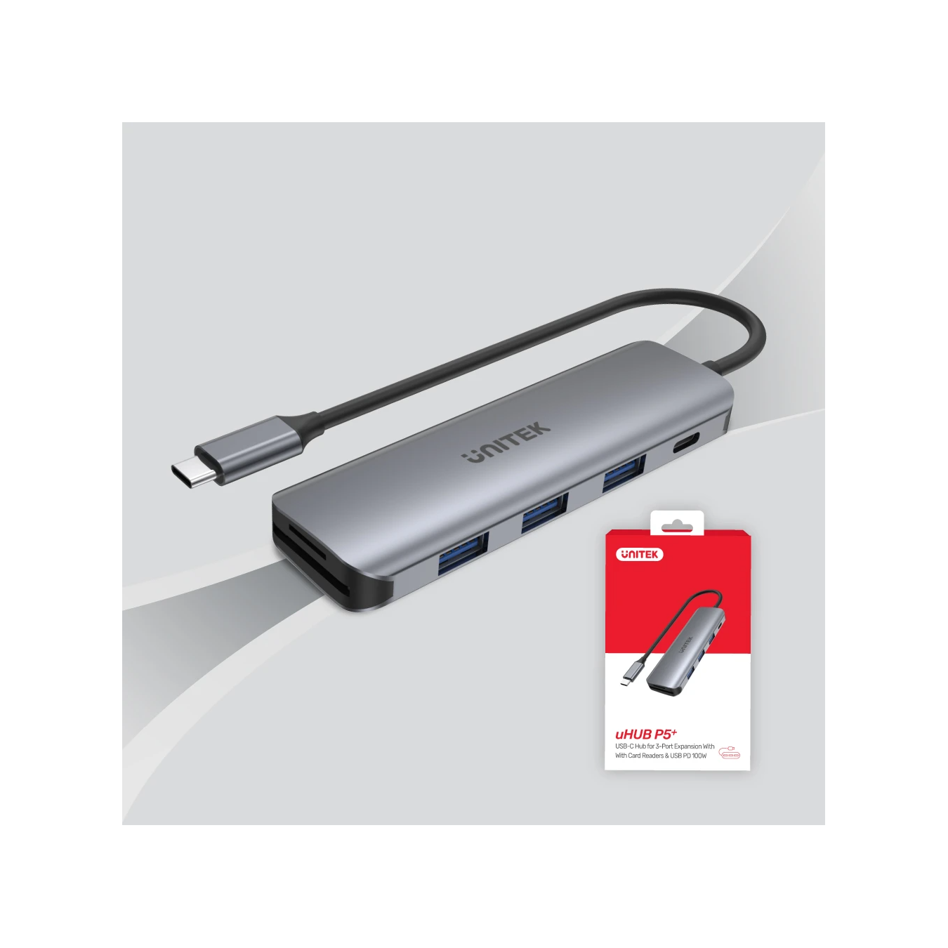Unitek H1107C USB-C Hub – 3x USB-A 5Gbps PD100W | Armenius Store