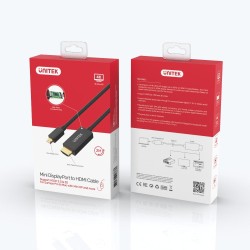 Unitek Mini DP to 4K HDMI Cable - V1152A - 2.0m — Buy in Cyprus with Fast Delivery