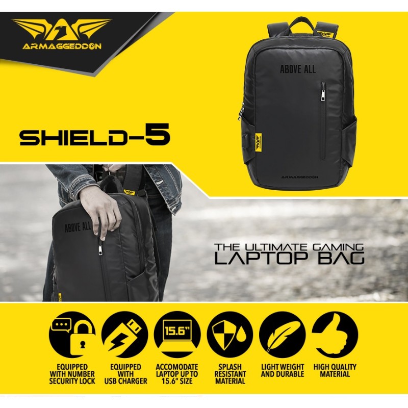 Buy Armaggeddon Anti-Theft Gaming Bag - SHIELD 5 - Black in Cyprus, Nicosia, Limassol, Larnaka, Pafos