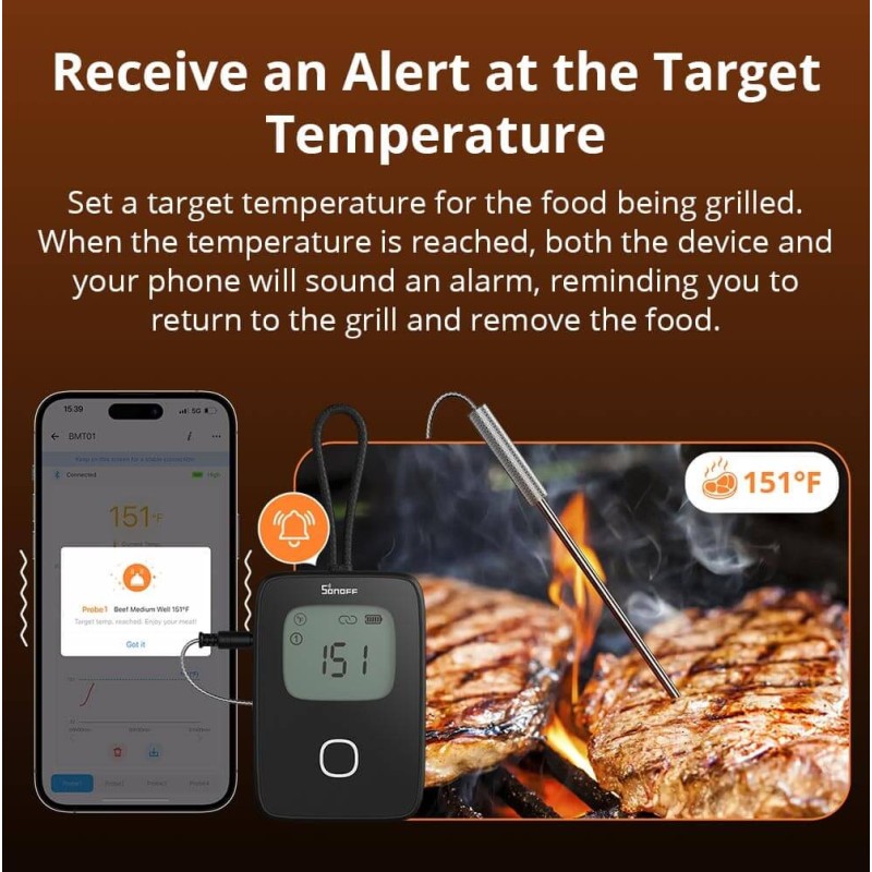 Buy Sonoff WiFi BBQ Meat Thermometer - BMT01 - WiFi BBQ Meat Thermometer in Cyprus, Nicosia, Limassol, Larnaka, Pafos